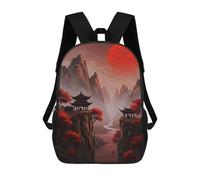 sinyumoney Red Sunset Over Mountains Children's School Backpack Fashion Casual 17inch 3D Printed School Bags Boy School Backpack Large Backpack