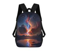 sinyumoney Red Sunset Over The Lake School Backpack Work Laptop Backpack Rucksack Bag for Teenage Girls Boys Women Men 17inch