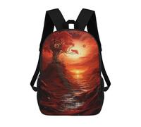 sinyumoney Red Tree at Sunset School Backpack Work Laptop Backpack Rucksack Bag for Camping Outdoor Adventures And Daily Travel 17inch