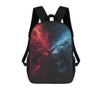sinyumoney Red Vs Blue Lions Epic Face-off Backpack School Bag Lightweight Casual Daypack School Backpacks for School/Work/Travel 17inch