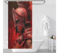 sinyumoney Red Warrior's Gaze Anti-Mould Proof Resistant Fabric Polyester Shower Curtains Set with 12 Hooks for Bathtub Shower Stall 35.43x70.87Inch（90x180cm）