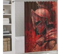 sinyumoney Red Warrior's Gaze Shower Curtains Mould Proof Waterproof Polyester Fabric Modern Fabric Bathroom Decor Set for Bathroom with Hooks 56.30x70.87Inch（143x180cm）