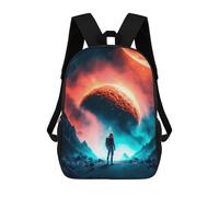 sinyumoney Red World Backpacks Kids Student Schoolbag 3D Printed Backpacks Elementary And Middle School Students Backpacks for Boys Girls 17inch