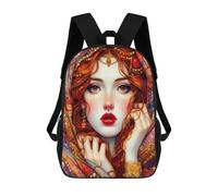 sinyumoney Redhead Irish Beauty Model Backpacks 3D Printed Kids School Backpack Outdoor Casual Daypack Fashion Casual Children Backpacks Cute Travel Bags 17inch