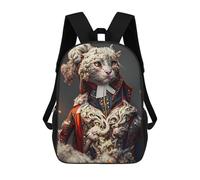 sinyumoney Regal Feline Majesty Backpacks 3D Printed Kids School Backpack School Bag Fashion Rucksacks for Boys Elementary And Middle School Students 17inch