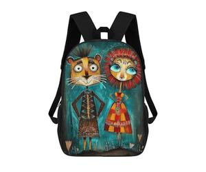 sinyumoney Regal Gears Steampunk Lion Couple Backpack School Lightweight Schoolbag Dayback Bookbag College for Men, Women & Teenage Boys 17inch