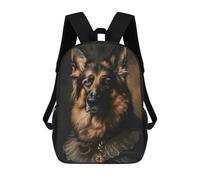 sinyumoney Regal German Shepherd Portrait in Renaissance Attire Children's School Backpack 3D Printed for Kids Travel Rucksacks Book Bags Kids School Bag 17inch