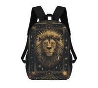 sinyumoney Regal Leo 3D Printed 17inch Kids School Backpack School Bag Fashion Rucksacks for Boys Elementary And Middle School Students