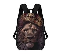 sinyumoney Regal Lion Majesty School Backpack Daypacks Business Backpack Water Resistant Bookbag - Perfect for Travel, Work And Daily Use 17inch