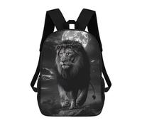 sinyumoney Regal Lion Moonlit Majesty -1 Backpack School Daypacks Business Backpack Water Resistant Bookbag for Camping Outdoor Adventures And Daily Travel 17inch