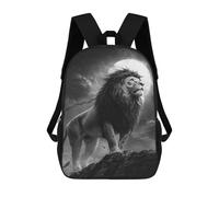 sinyumoney Regal Lion Moonlit Majesty -2 Backpack School Backpack Kids School Bag Large Capacity Kids Backpack for School Rucksack 3D Book Bag Gifts for Kids 17inch