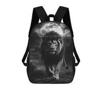 sinyumoney Regal Lion Moonlit Majesty Backpack School Bag Rucksack Casual Daypacks School Work Travel Bag for Teenage Girls Boys Women Men 17inch