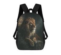 sinyumoney Regal Lion Portrait School Backpack Lightweight Airport College Students Back Pack for Boys/Girls/Teenagers 17inch
