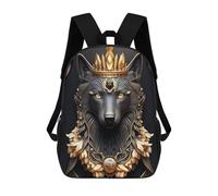 sinyumoney Regal Wolf Portrait Rucksack Fashion Stationery Backpack Waterproof Casual Daypacks for Boys/Girls/Teenagers 17inch
