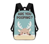 sinyumoney Reindeer Are You Pooping Rucksacks 3D Printed Children Backpacks Fashion Casual Daypack Cute Travel Bags Outdoor Casual Daypack for Boy And Girl 17inch