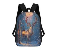 sinyumoney Reindeer in Winter Wonderland School Backpack Large Water Resistant Laptop Backpack for Girls Boys Teenage 17inch