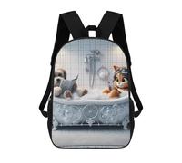 sinyumoney Relaxing Bath Time for Friends Kids School Backpack 3D Printed Backpacks Fashion School Bag Rucksacks for Boys Elementary And Middle School Students 17inch