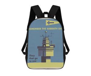 sinyumoney REMEMBER THE SABBATH SEA 3D Printed Children's School Backpack for Kids High Capacity Travel Rucksacks Book Bags Kids School Bag Back Pack 17inch