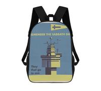 sinyumoney REMEMBER THE SABBATH SEA School Bag Bookbag 3D Printed Children's Backpacks for Kids Boy Girl Book Bags Kids School Bag Travel Rucksacks 17inch