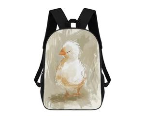 sinyumoney Resting Chicken Chick Backpack Schoolbags for Boys Girls Casual Sport Daypack Elementary Primary Large Capacity Bookbags 17inch
