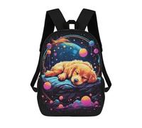 sinyumoney Retriever Puppy Fast Sleep School Backpack Large Lightweight Casual Backpack for Boys/Girls/Teenagers 17inch