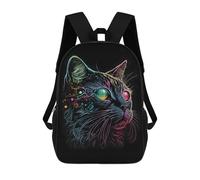 sinyumoney Retro Abstract Cat Art School Bag Bookbag 3D Printed Children's Backpacks for Kids Boy Girl Book Bags Kids School Bag Travel Rucksacks 17inch