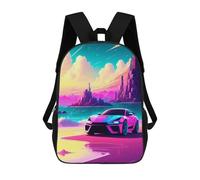sinyumoney Retro Car 14 3D Printed Kids School Bag Rucksacks Children's School Fashion Casual Back Pack High Capacity Travel Book Bags Backpack for Kids 17inch