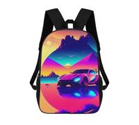 sinyumoney Retro Car 18 3D Printed Kids School Bag Rucksacks Children's School Fashion Casual Back Pack High Capacity Travel Book Bags Backpack for Kids 17inch
