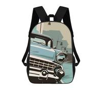 sinyumoney Retro Car Rucksack Large School Backpack for Boys - Perfect for Travel, Work And Daily Use 17inch