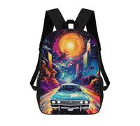 sinyumoney Retro Car School Backpack 3D Printed School Bags Boys Girls Laptop Backpack for Kids/Students/Adults 17inch