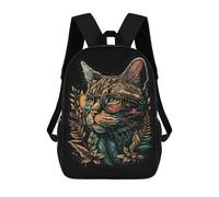 sinyumoney Retro Cat Art Backpacks Kids Student Schoolbag,3D Printed Backpacks,Elementary And Middle School Students Backpacks for Boys Girls 17inch