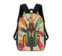 sinyumoney Retro Cockroach Art Artistic Cockroach in Abstract Style Backpacks Kids 17inch School Backpack School Bag 3D Printed School Bag for Boys Elementary And Middle School Students
