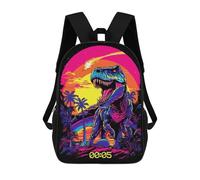 sinyumoney Retro Dinosaur Sunset Scene Children's Backpacks School 3D Printed Bag Bookbag for Kids Travel Rucksacks Boy Girl Book Bags Kids School Bag 17inch