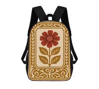 sinyumoney Retro Floral Illustration School Bags Lightweight Airport College Students Back Pack for School/Work/Travel 17inch