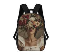 sinyumoney Retro Floral Woman Flower School Backpack Large Water Resistant Laptop Backpack for Men, Women & Teenage Boys 17inch