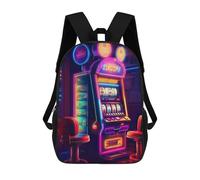 sinyumoney Retro Gamble Machine 3D Printed 17inch Kids School Backpack School Bag Fashion Rucksacks for Boys Elementary And Middle School Students