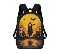 sinyumoney Retro Halloween Vibes Backpack School Lightweight Schoolbag Dayback Bookbag College for Men, Women & Teenage Boys 17inch