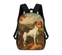 sinyumoney Retro Jack Russell Terrier Kids Backpack, Kids School Bag 3D Printed School Backpacks for Boys And Teenager School Students 17inch