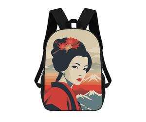 sinyumoney Retro Japanese Geisha Art School Backpack Lightweight Schoolbag Dayback Bookbag College for Teenage Girls Boys Women Men 17inch