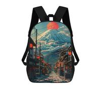 sinyumoney Retro Mount Fuji City Backpack School Bag Water Resistant School Bag Business Backpack - Perfect for Travel, Work And Daily Use 17inch