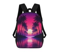 sinyumoney Retro Neon Dreams Backpack School Bag School Secondary High School College Backpack Travel for Boys/Girls/Teenagers 17inch