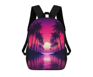 sinyumoney Retro Neon Dreams Backpack School Bag School Secondary High School College Backpack Travel for Boys/Girls/Teenagers 17inch