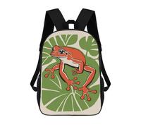 sinyumoney Retro Red Frog Backpack School Secondary Causal Travel High School Bags for Campus Outdoor Travel Sports 17inch