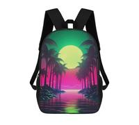 sinyumoney Retro Synthwave Chronicles Rucksack Large Lightweight Casual Backpack for Campus Outdoor Travel Sports 17inch