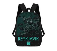 sinyumoney REYKJAVIK ICELAND Backpacks 3D Printed Kids School Backpack Outdoor Casual Daypack Fashion Casual Children Backpacks Cute Travel Bags 17inch