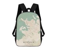sinyumoney Reykjavik Iceland Children's Backpacks School Backpack 3D Printed Backpack for Kids Travel Rucksacks Book Bags Kids School Bag 17inch