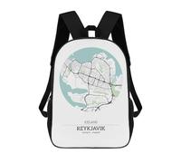 sinyumoney Reykjavik Iceland City Map Backpack School Bag School Secondary High School College Backpack Travel for Teenage Girls Boys Women Men 17inch