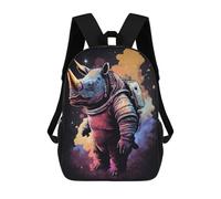 sinyumoney Rhinoceros Astronaut in Space-3 Backpack School Secondary Causal Travel High School Bags for Men/Women 17inch