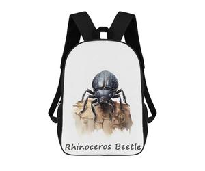 sinyumoney Rhinoceros Beetle Kids' Backpack 3D Printing School Bag Boys Cool Daypacks Casual Knapsack Fun Back Bag for Kids And Teenager 17inch
