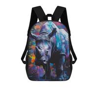 sinyumoney Rhinoceros Painting Rinho Backpack School Bag Backpack For Girls Boys Backpacks Large Capacity Kids Backpack Lightweight School Bags For Kids Students 17inch